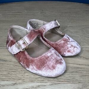 SAM EDELMAN Baby Maeve Michaela Mary Jane Flats Blush Pink Velvet Size 5